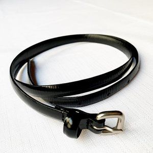 Skinny Patent Leather Trouser Belt